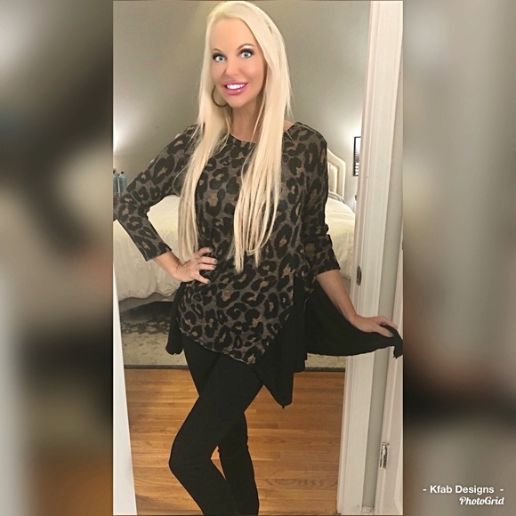 πLAST 1! Contrast Panel Animal Print Tunic! - Picture 4 of 8